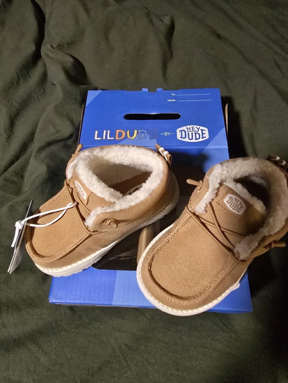 Kids Little Dude Tobacco Brown Fleece-Lined Boots